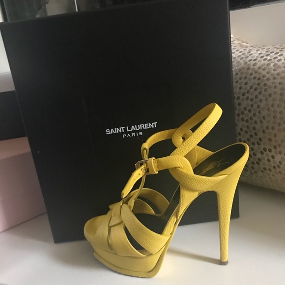 yellow ysl heels